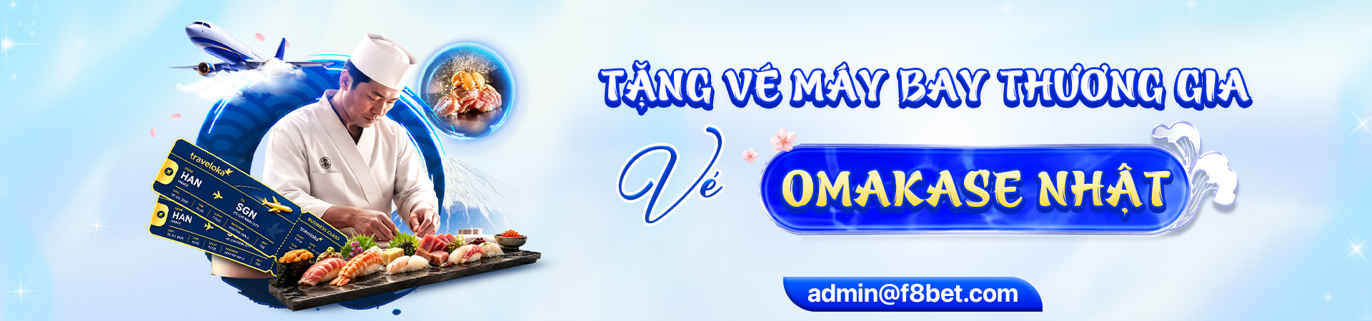 f8bet banner tặng vé bay hạng thương gia